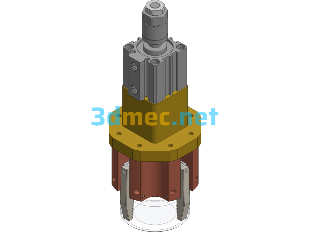 Design Of A Pneumatic Gripper - 3D Model SolidWorks Free Download