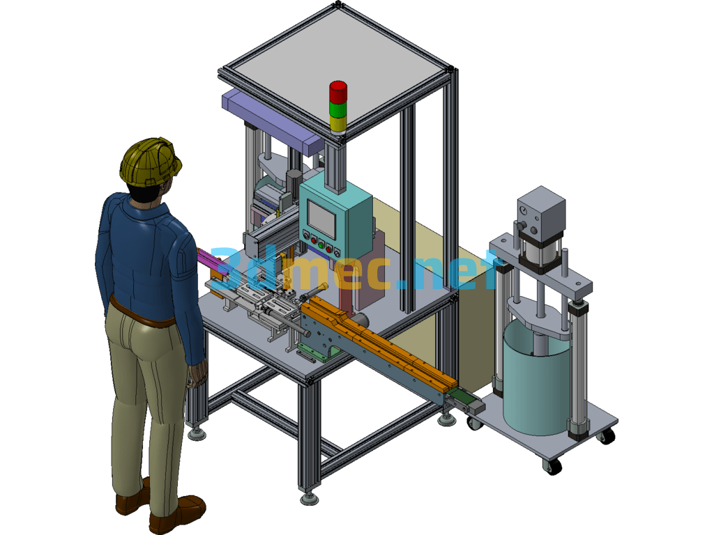 Design Of Glue-Spraying Equipment For Plastic Knob Cover - 3D Model Exported Free Download