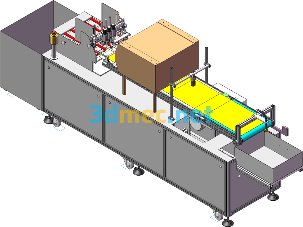 Carton QR Code Automatic Visual Inspection Production Line Equipment - 3D Model SolidWorks Free Download