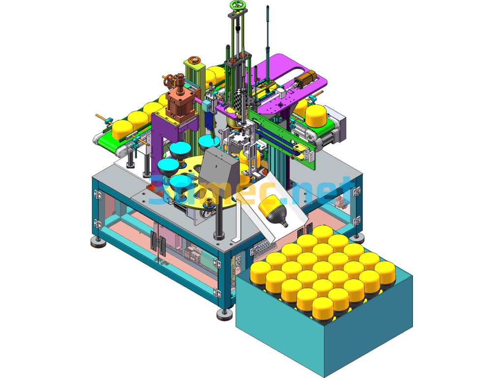 Light Bulb Production Line/Light Bulb Automatic Cover Pressing Machine - 3D Model SolidWorks Free Download