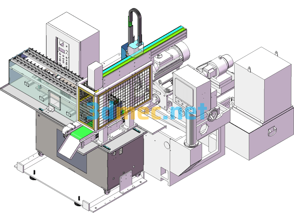 Centerless Grinding Machine Loading And Unloading - 3D Model SolidWorks Free Download