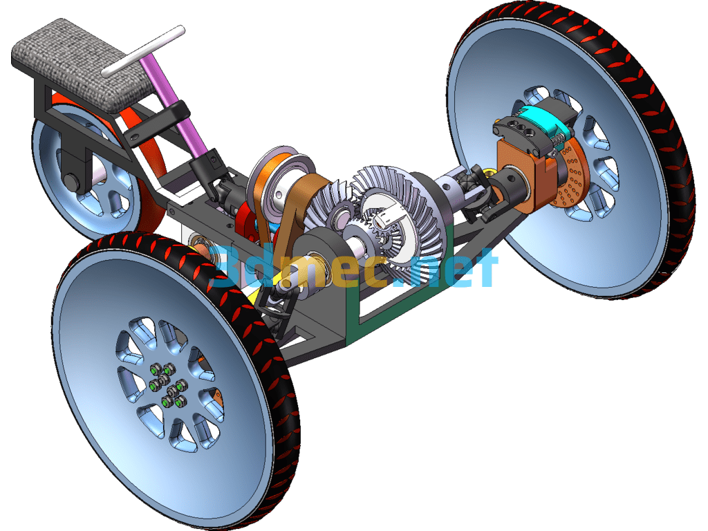 Three-Wheeled Bicycle Model - 3D Model SolidWorks Free Download