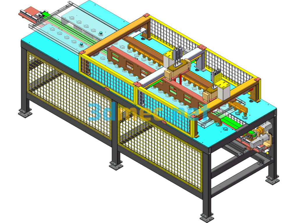 Door Panel & Reinforcement Rib Automatic Centering Positioning Conveying Mechanism - 3D Model SolidWorks Free Download