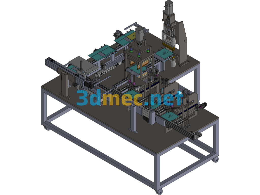 Lithium-Ion Battery Cell Transfer And Hot-Edge Packaging Machine - 3D Model Exported Free Download