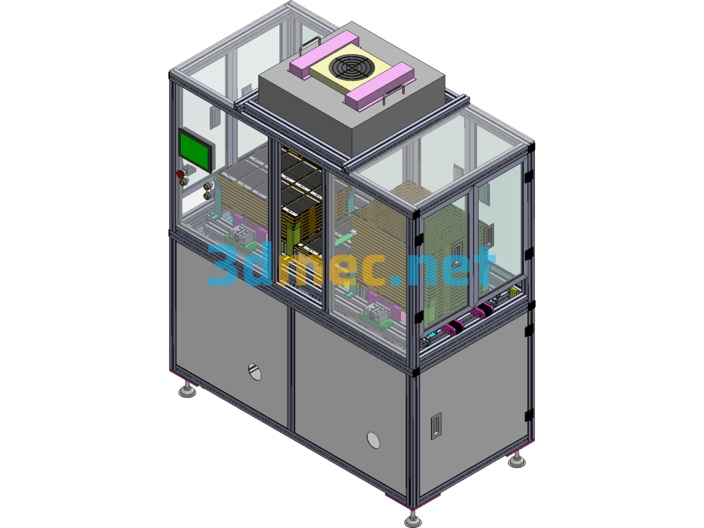 Glass Inspection Loading And Unloading Machine - 3D Model SolidWorks Free Download