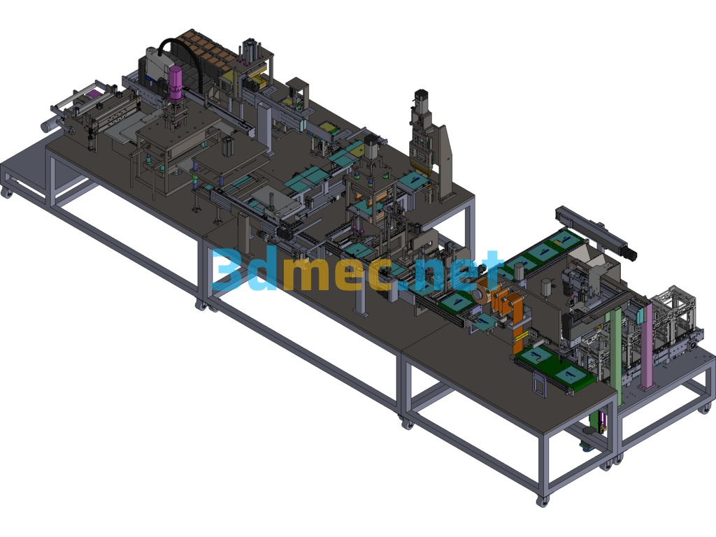 Lithium-Ion Battery Corner Pre-Sealing Machine (Mobile Phone Battery Cell Packaging Machine) - 3D Model Exported Free Download