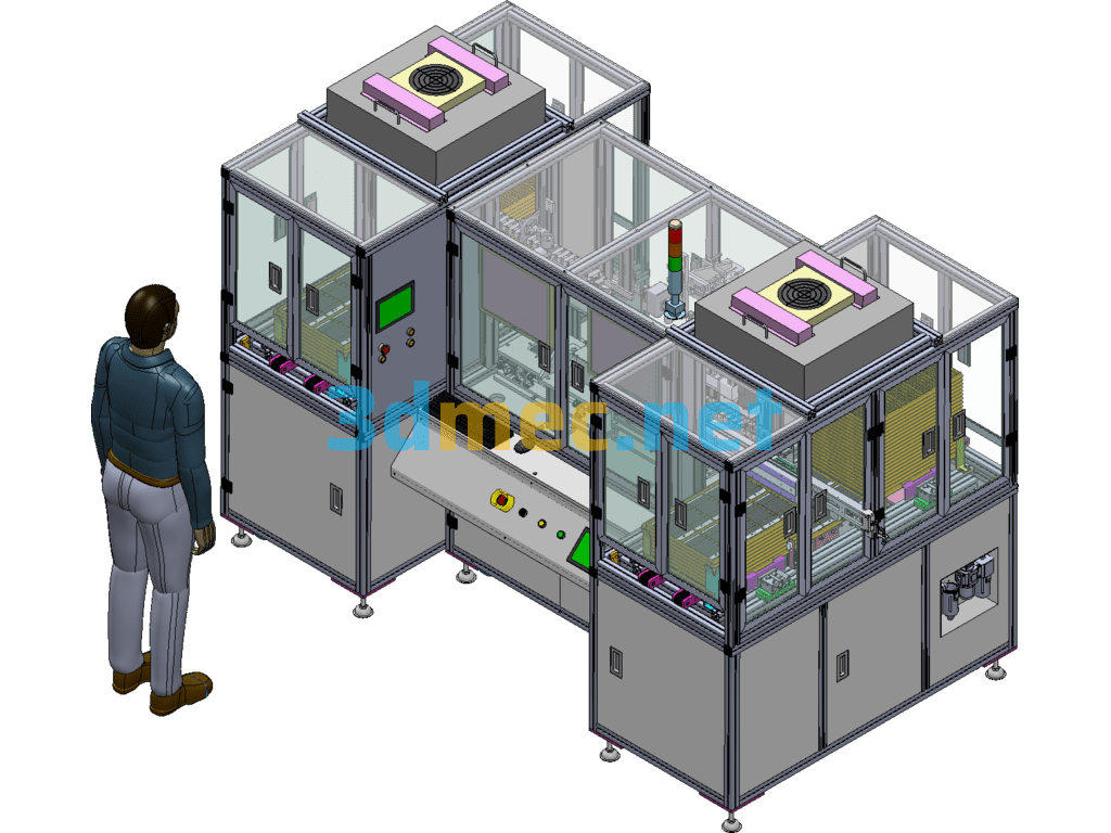 Glass White Piece Detection Automatic Tray Sorting Machine - 3D Model SolidWorks Free Download