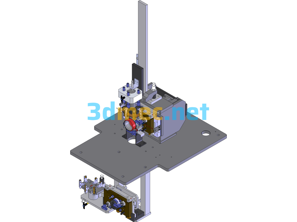 Ford Intermittent Oil Pump Solenoid Valve End Cover Press Equipment - 3D Model SolidWorks Free Download