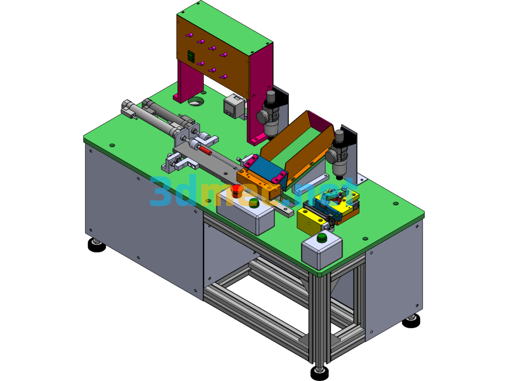 Semi-Automatic Press-In Equipment For Small Long Shafts - 3D Model SolidWorks Free Download