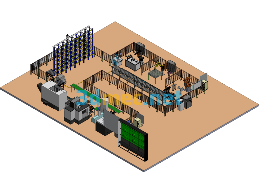 Intelligent Manufacturing Training Base Program - 3D Model Exported Free Download