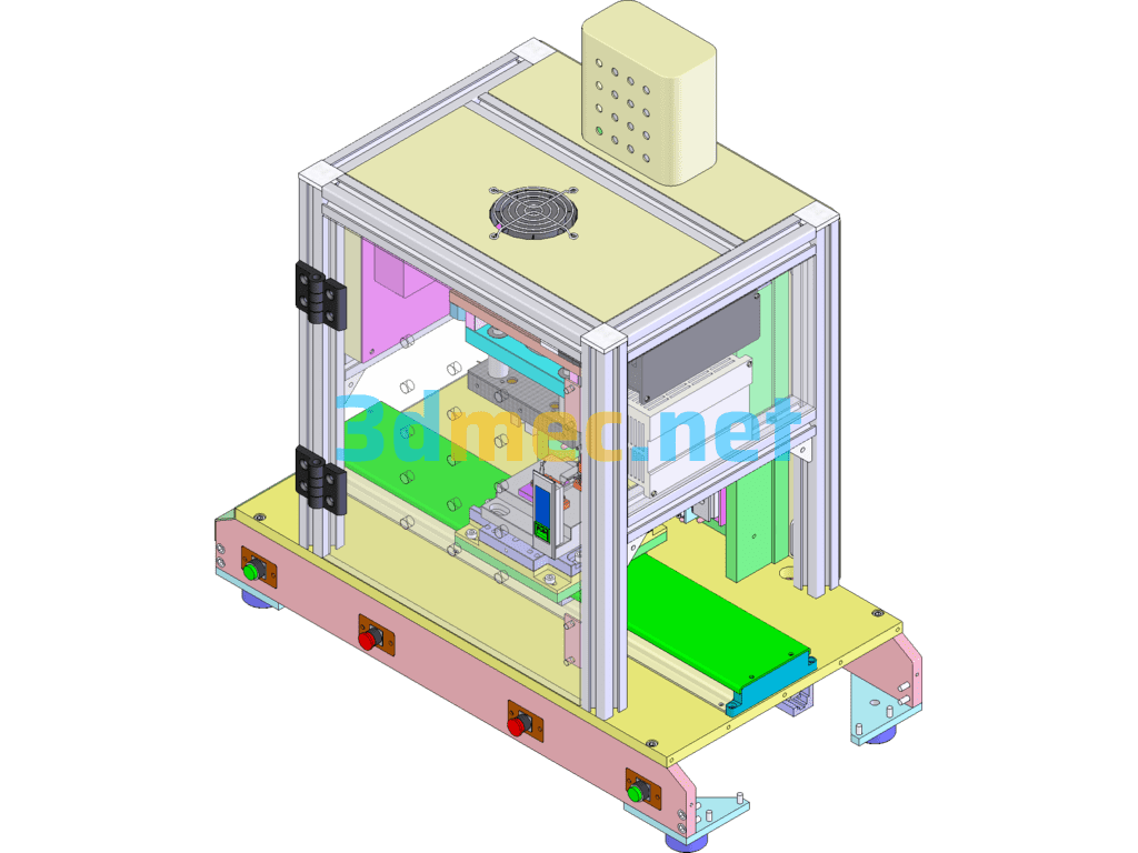 Desktop Three-Station Hot Melt Machine - 3D Model SolidWorks Free Download