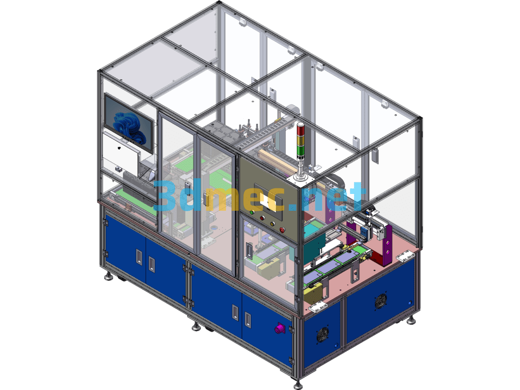 Lithium Battery Edge Voltage And Thickness Dimension Testing Machine - 3D Model SolidWorks Free Download