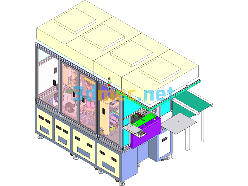 LGP Light Guide Plate Laminating Machine - 3D Model SolidWorks Free Download