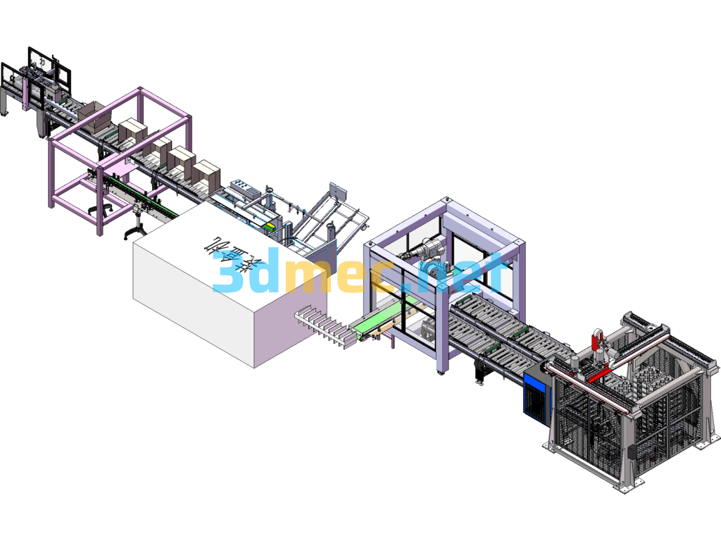 Stand-Up Bag Products Are Automatically Boxed And Boxed - 3D Model SolidWorks Free Download