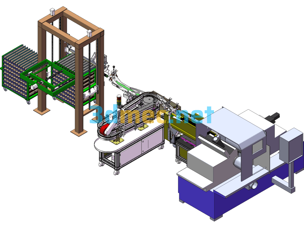 Bearing Ring Processing Buffer Loading Line - 3D Model SolidWorks Free Download