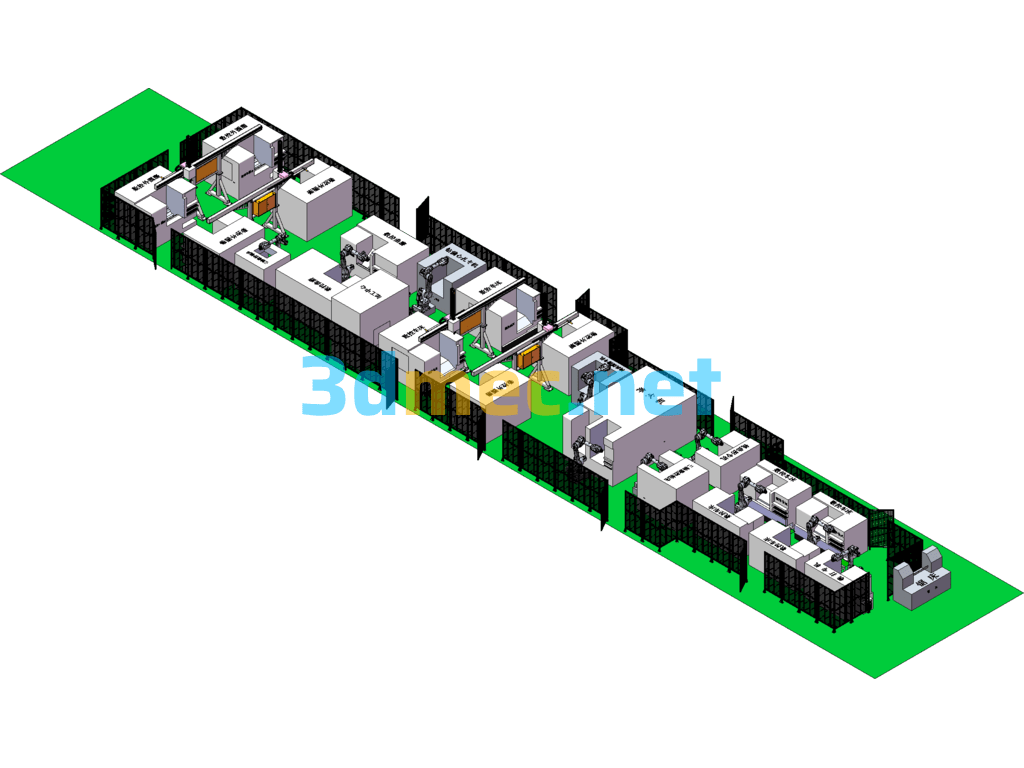 Crankshaft Processing Line - 3D Model SolidWorks Free Download