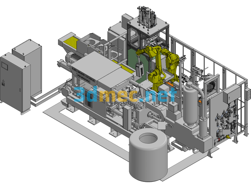 350T Die Casting Peripheral Automation - 3D Model Exported Free Download