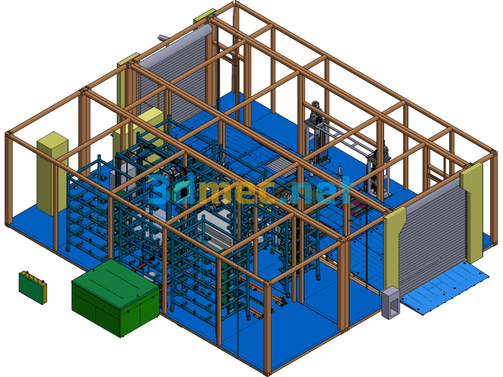 New Energy Vehicle Battery Swap Station Assembly - 3D Model SolidWorks Free Download