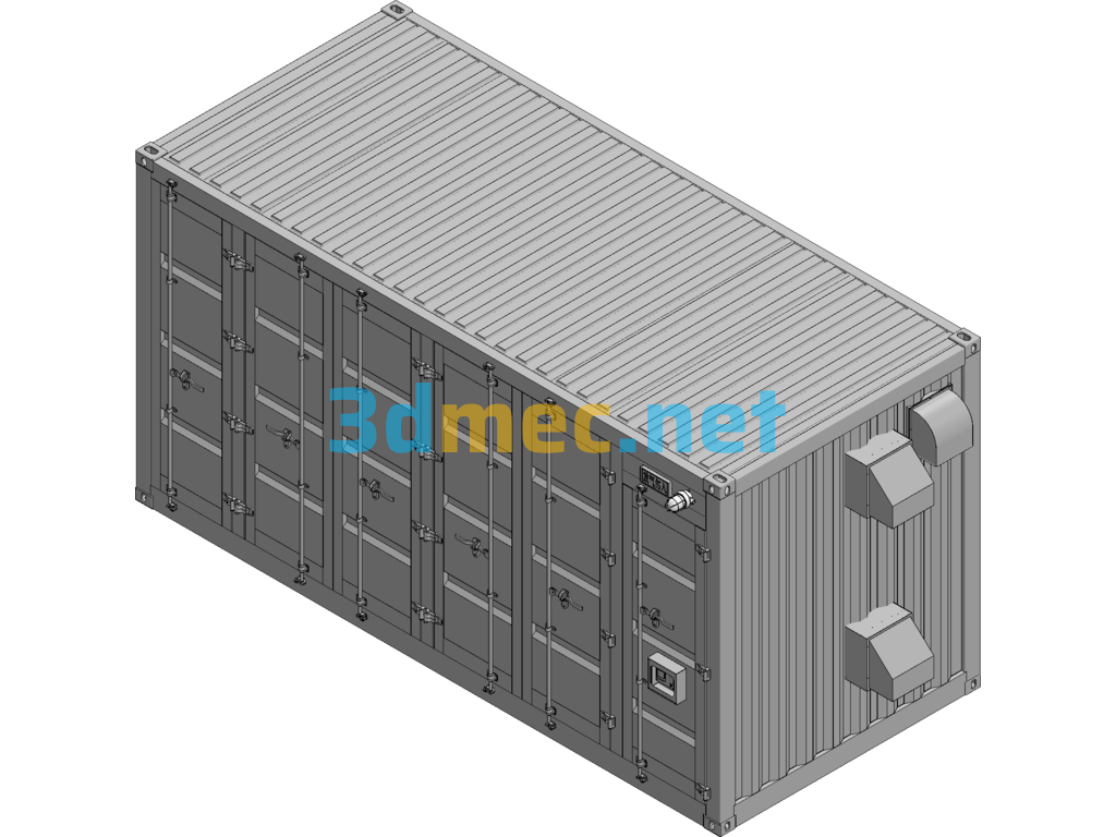 【Full Set】Lithium Battery Liquid Cooling Energy Storage Container System - 3D Model SolidWorks Free Download