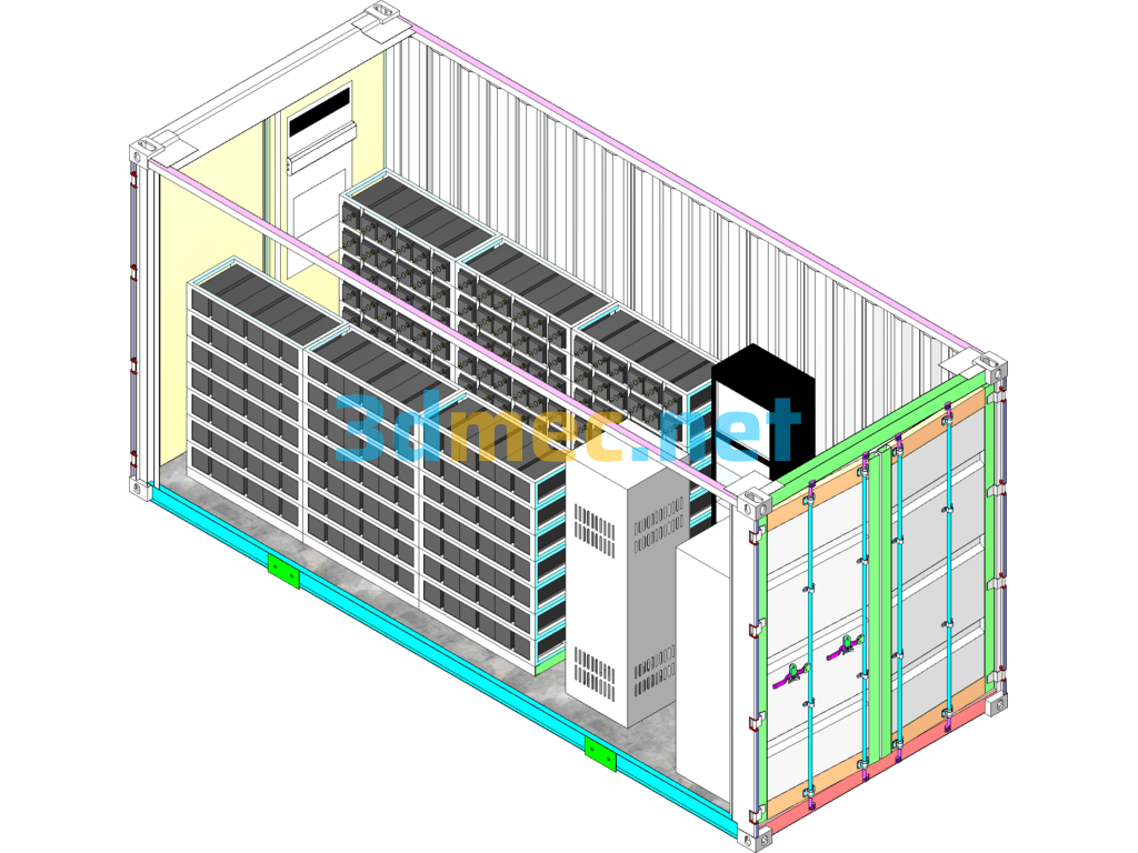 20-Foot Energy Storage Container - 3D Model SolidWorks Free Download