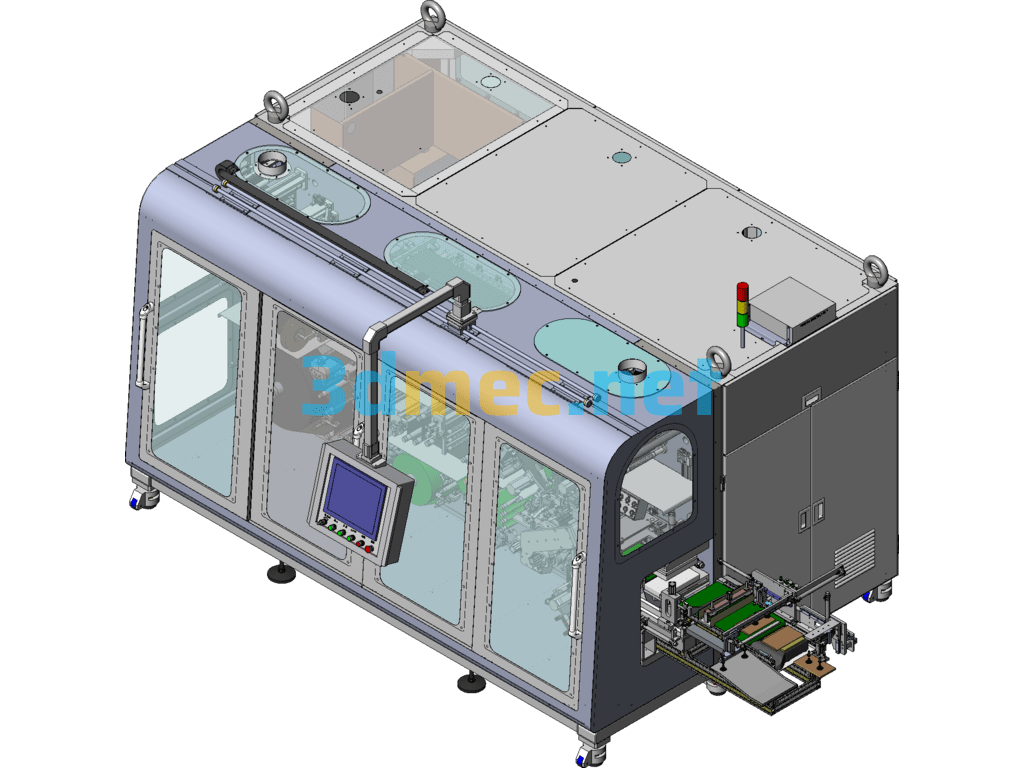 Square Aluminum Shell Lithium Battery Cell Winding Machine - 3D Model SolidWorks Free Download