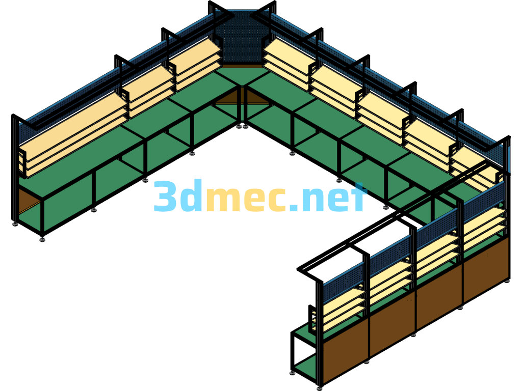 Aluminum Profile Operating Table - 3D Model SolidWorks Free Download