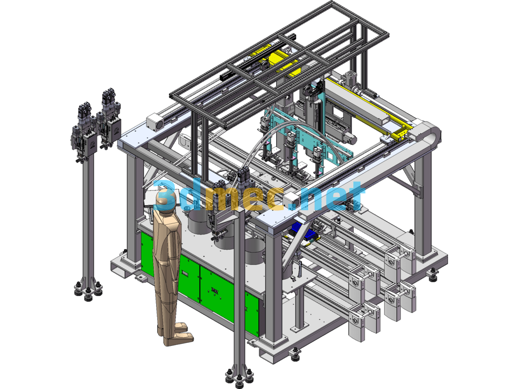 New Energy Module PACK Line Battery Cell Glue Coating Station - 3D Model SolidWorks Free Download