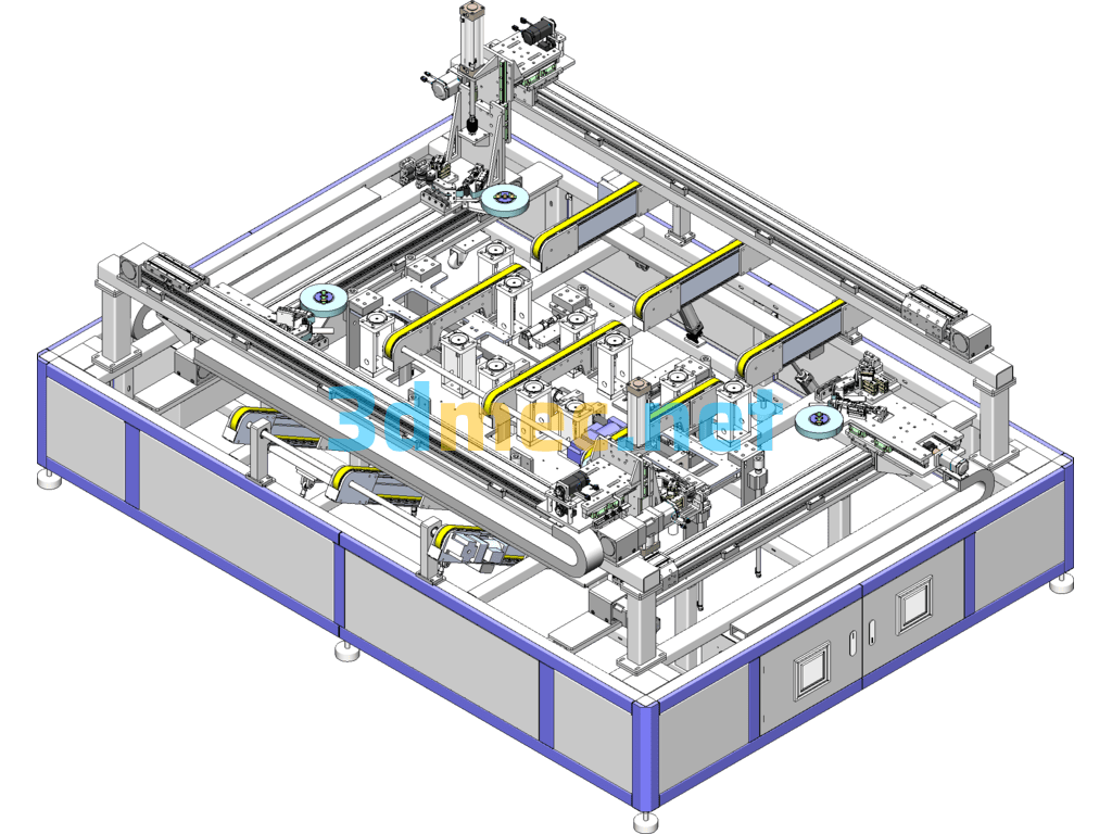 Photovoltaic Module Double Glass Edge Sealing Equipment - 3D Model SolidWorks Free Download