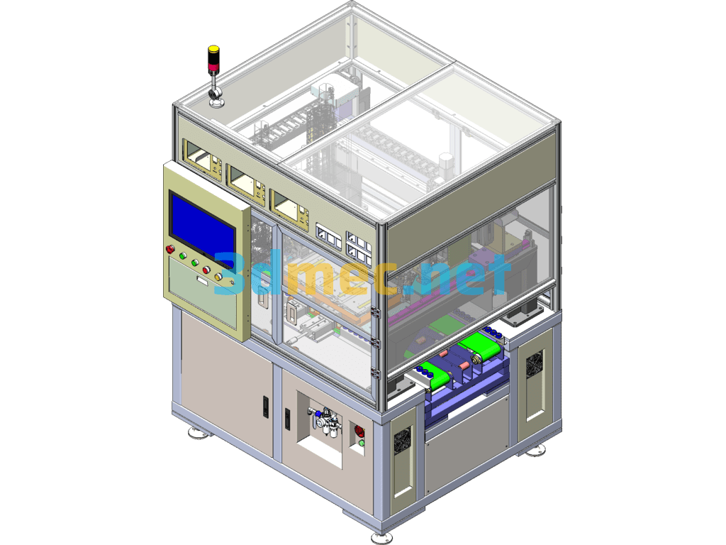 Three-Head Distance Automatic Adjustment LCD Backplane Dispensing Machine - 3D Model SolidWorks Free Download