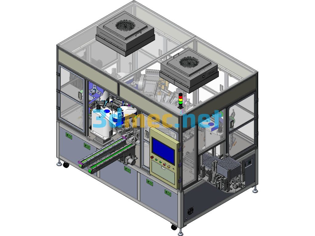 Fully Automatic Pressure Sensor Assembly, Film Laminating And Glue Dispensing Machine - 3D Model SolidWorks Free Download