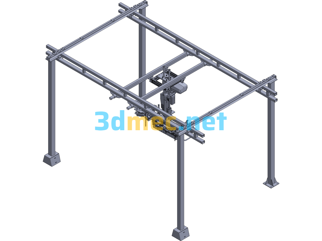 New Energy Vehicle Battery Pack Handling Fixture - 3D Model Exported Free Download