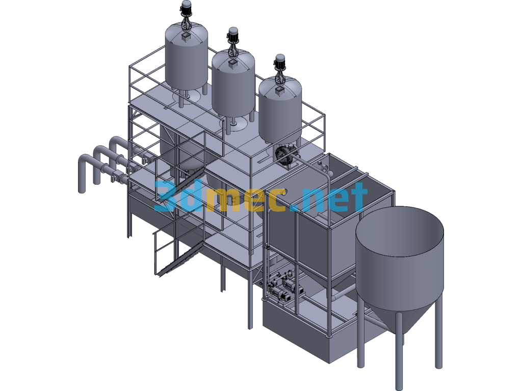 Sewage Ultra-Clean Treatment Equipment - 3D Model Creo.Parametric Free Download