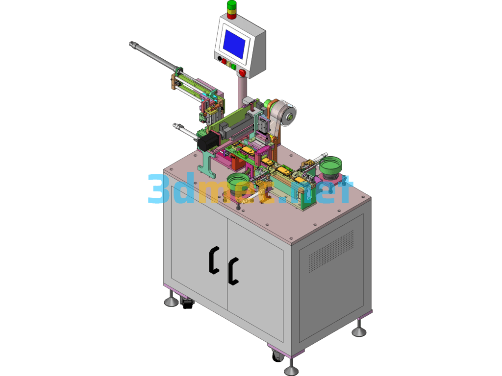 Automatic Film Sticking Screw Locking Machine - 3D Model SolidWorks Free Download