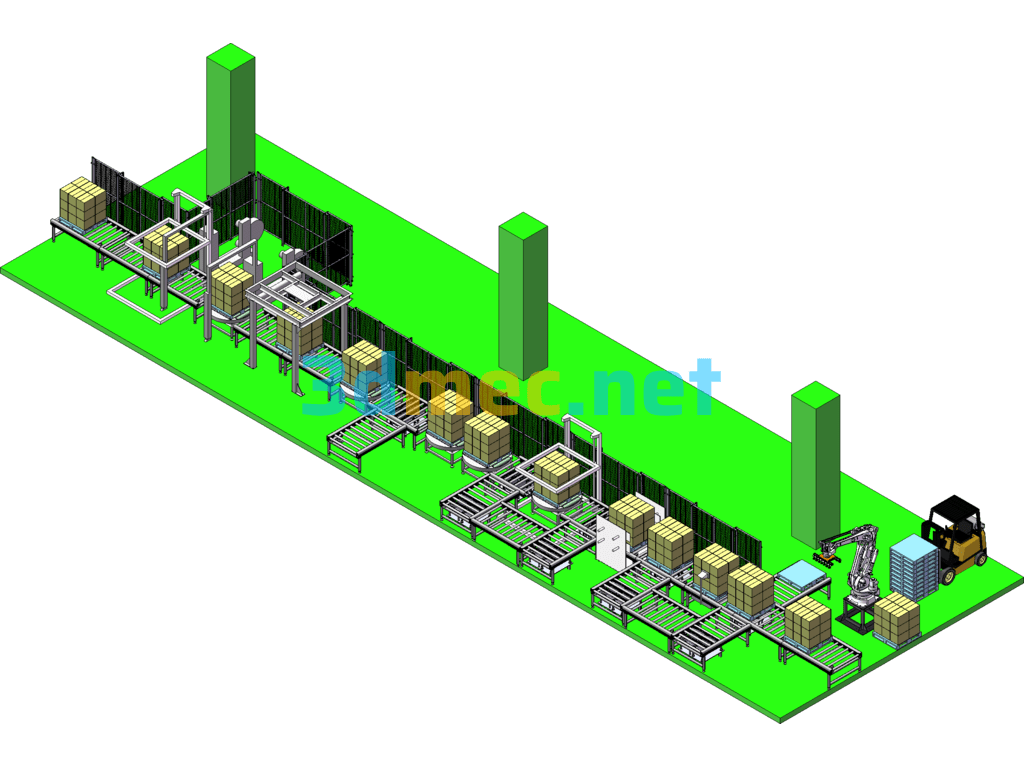 Xiamen Tianma Packing Line - 3D Model SolidWorks Free Download