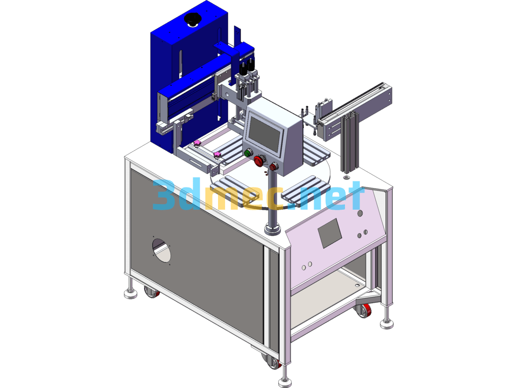 Four-Station Rotary Screen Printing Machine - 3D Model SolidWorks Free Download