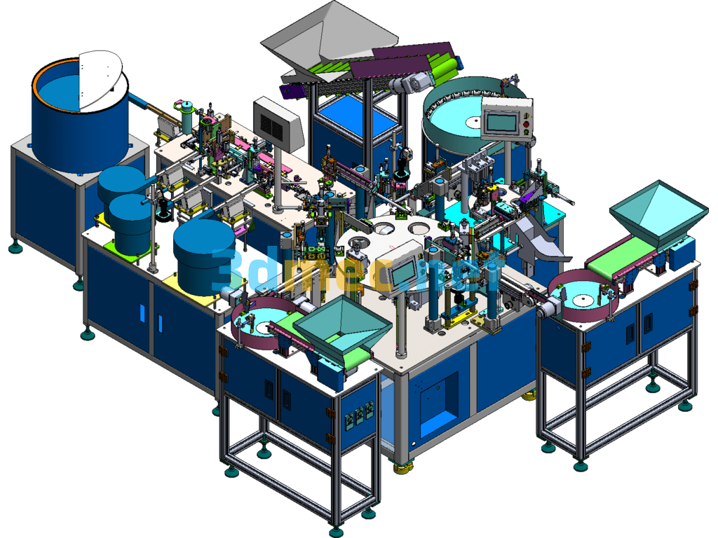 Fully Automatic Assembly Equipment For Water Sprinkler Sections - 3D Model SolidWorks Free Download