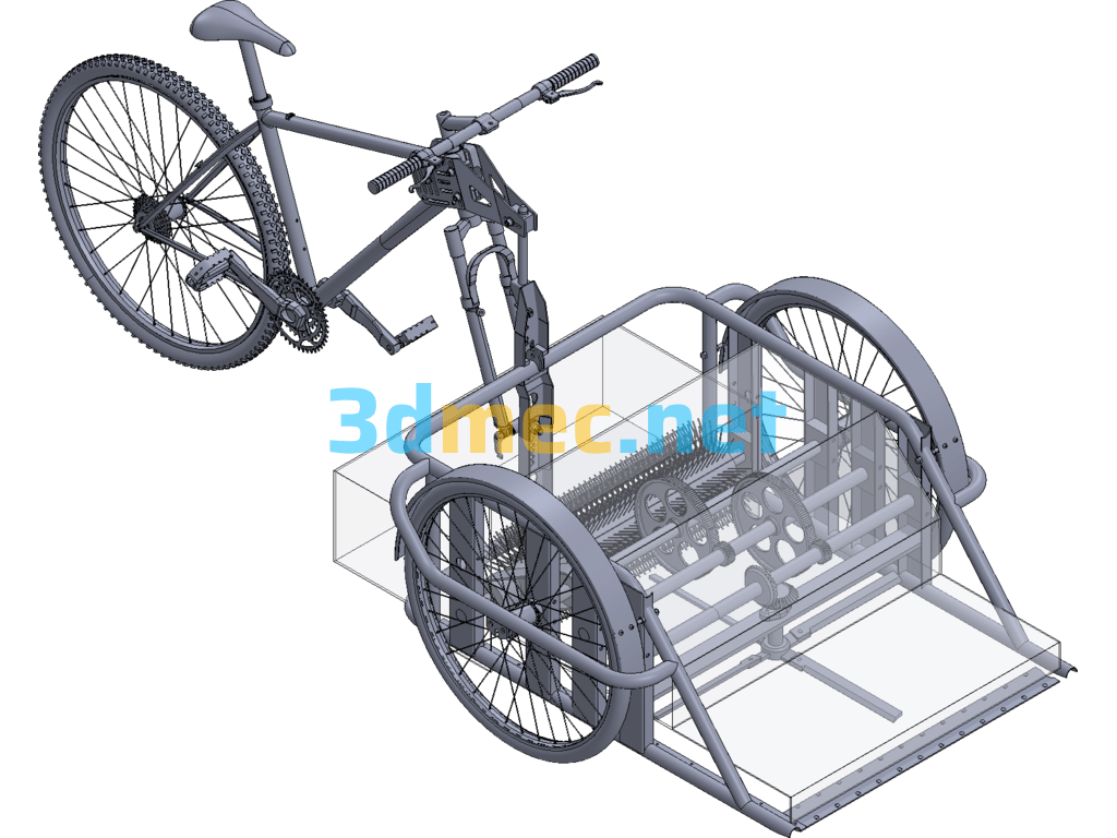 Human Powered Lawn Mower - 3D Model Exported Free Download