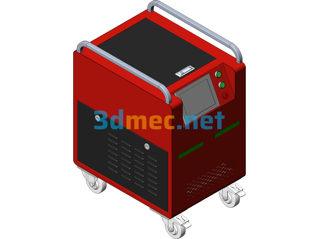 Handheld 100-300W Air-Cooled Laser Cleaning Machine - 3D Model SolidWorks Free Download