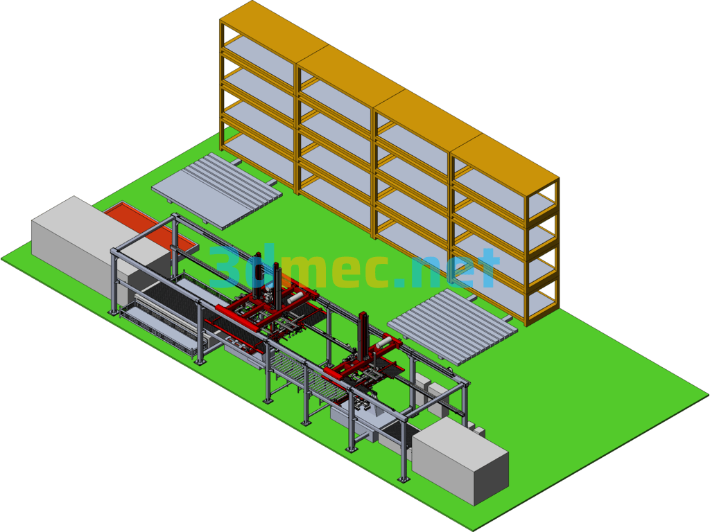 Laser Cutting Intelligent Production Line - 3D Model SolidWorks Free Download