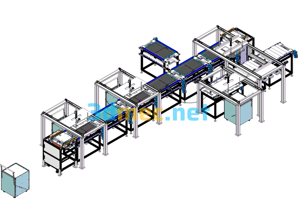 Solar Panel Automatic Assembly Line - 3D Model SolidWorks Free Download