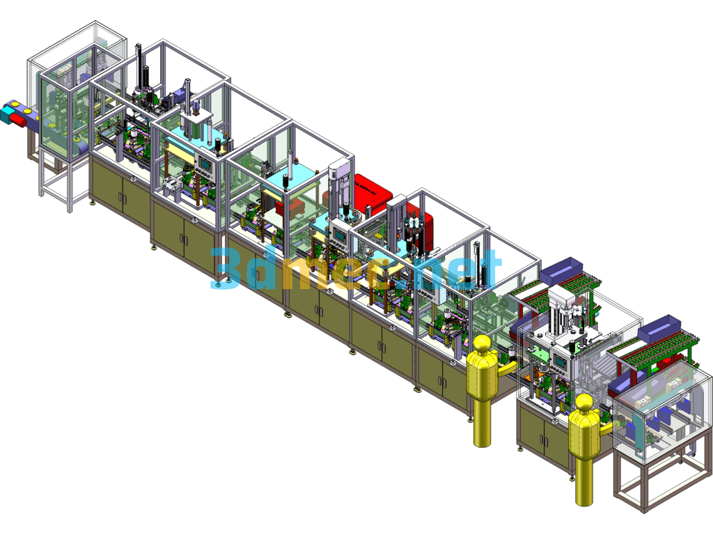 Motor Assembly Line - 3D Model SolidWorks Free Download