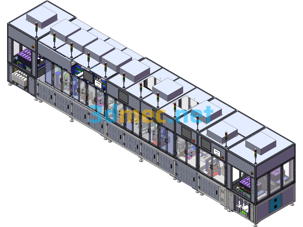 Multi-Fit Assembly Line - 3D Model SolidWorks Free Download