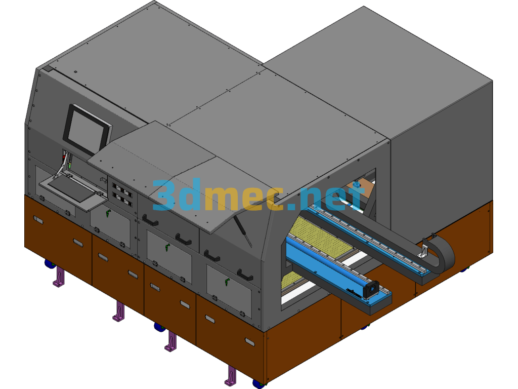 Display Screen Aluminum Foil Flatness Detection - 3D Model SolidWorks Free Download