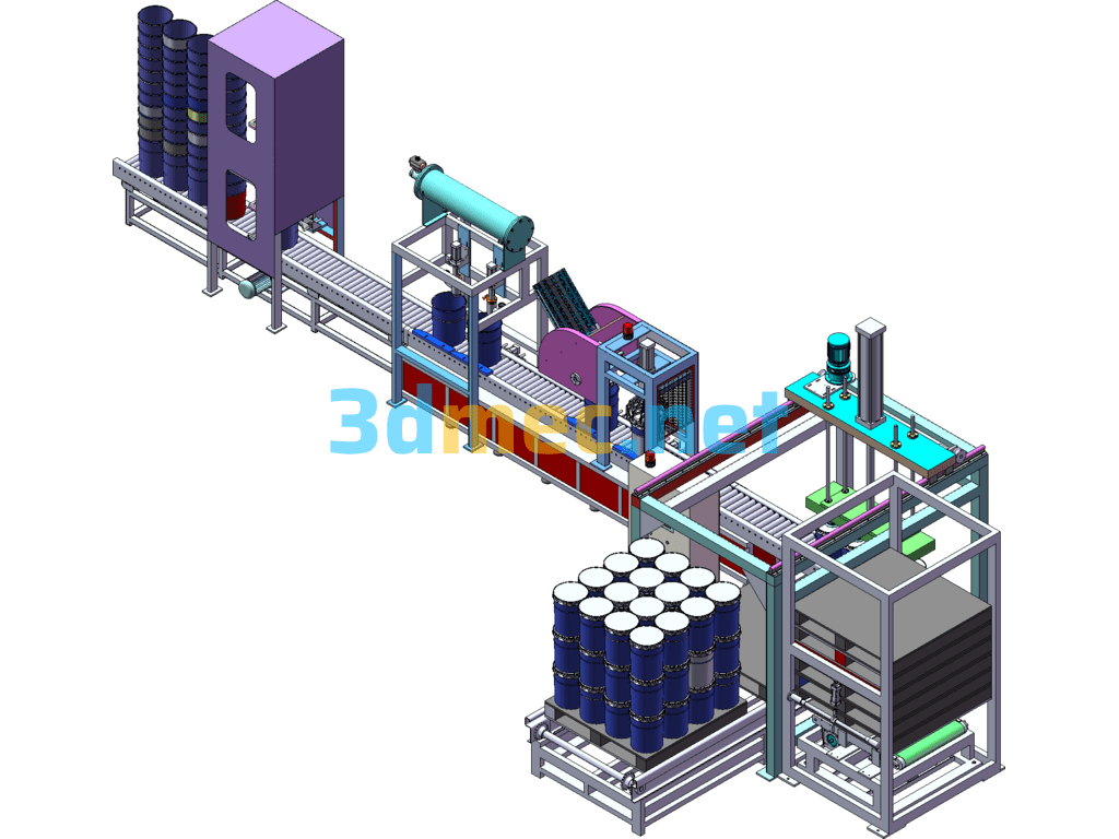 General Diagram Of Paint Automatic Filling Machine - 3D Model SolidWorks Free Download