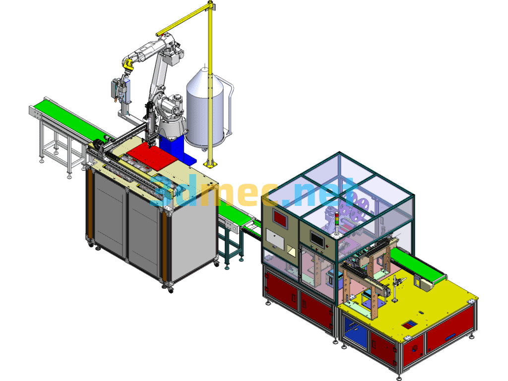 Design Of Digital Electronic Automatic Assembly Line - 3D Model SolidWorks Free Download