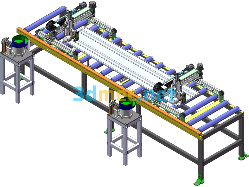 Three-Axis Vision Automatic Rivet Pulling Unit For Wall Panels - 3D Model SolidWorks Free Download