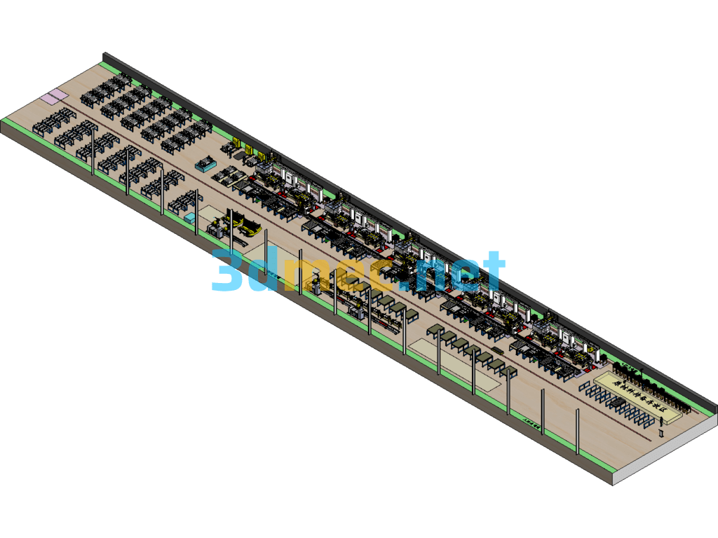 Frame Production Line - 3D Model SolidWorks Free Download