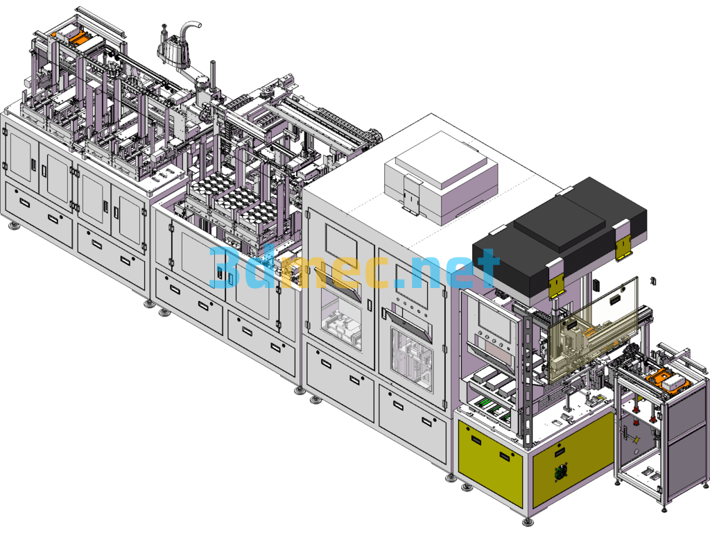 Mobile Phone Box Labeling Assembly Earphone Automatic Line - 3D Model SolidWorks Free Download