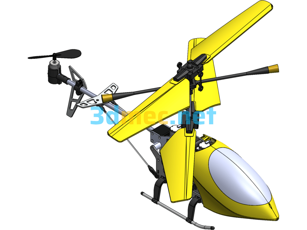 Toy Helicopter Model - 3D Model SolidWorks Free Download