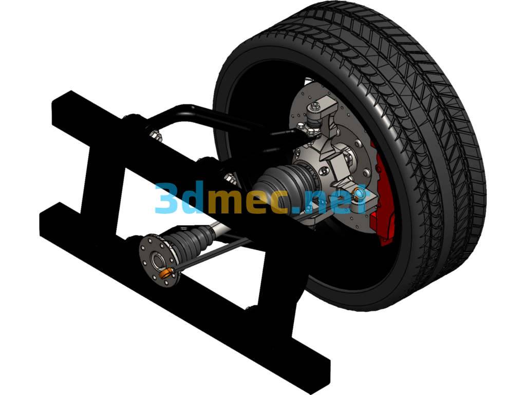 Automobile Double Wishbone Suspension - 3D Model SolidWorks Free Download